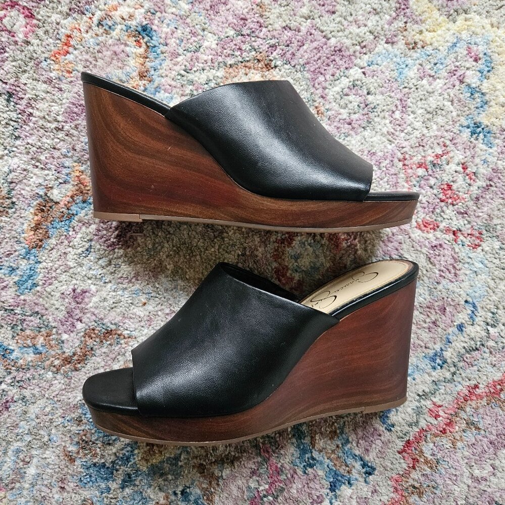 Jessica Simpson Black & Brown Wedges  Size 8
